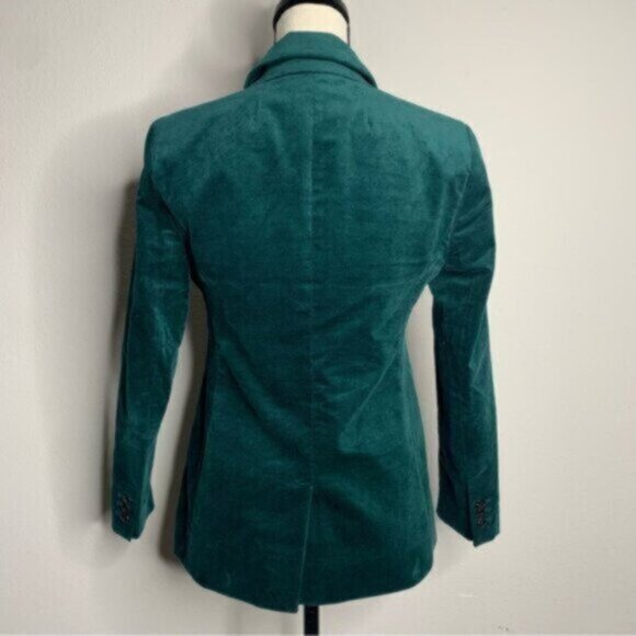 J. Crew Green Velveteen Single Breasted One-Button Blazer - Picture 10 of 14